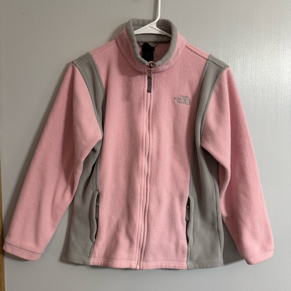 The North Face Pink and Gray‎ Fleece Jacket Size Large